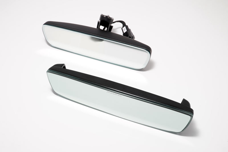 Wide rear view mirror clear chrome