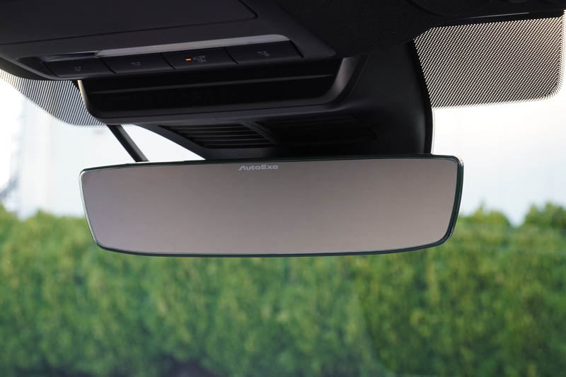 Wide rear view mirror clear chrome